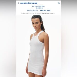 Alexander wang racer tank loungewear dress in ribbed cotton jersey size small